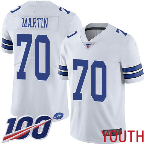 Youth Dallas Cowboys Limited White Zack Martin Road #70 100th Season Vapor Untouchable NFL Jersey->youth nfl jersey->Youth Jersey